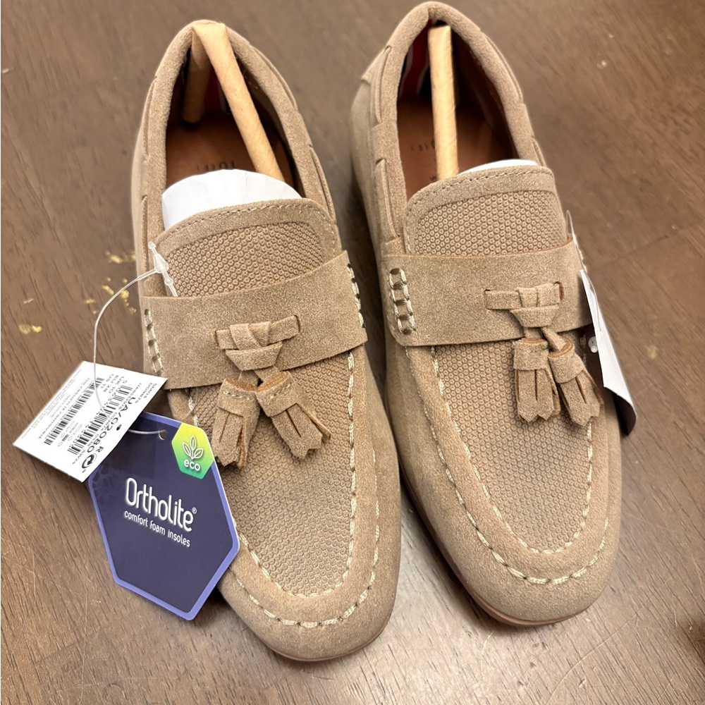 NEXT Ortholite Ultra kids Beige Tasseled Loafer Comfort Foam UK 10 US 11 - Picture 5 of 7